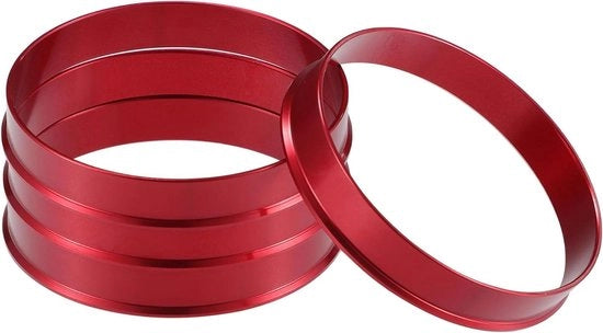 Adattatori centrici per auto, 67.1mm a 66.1mm, lega di alluminio rosso, set da 4.