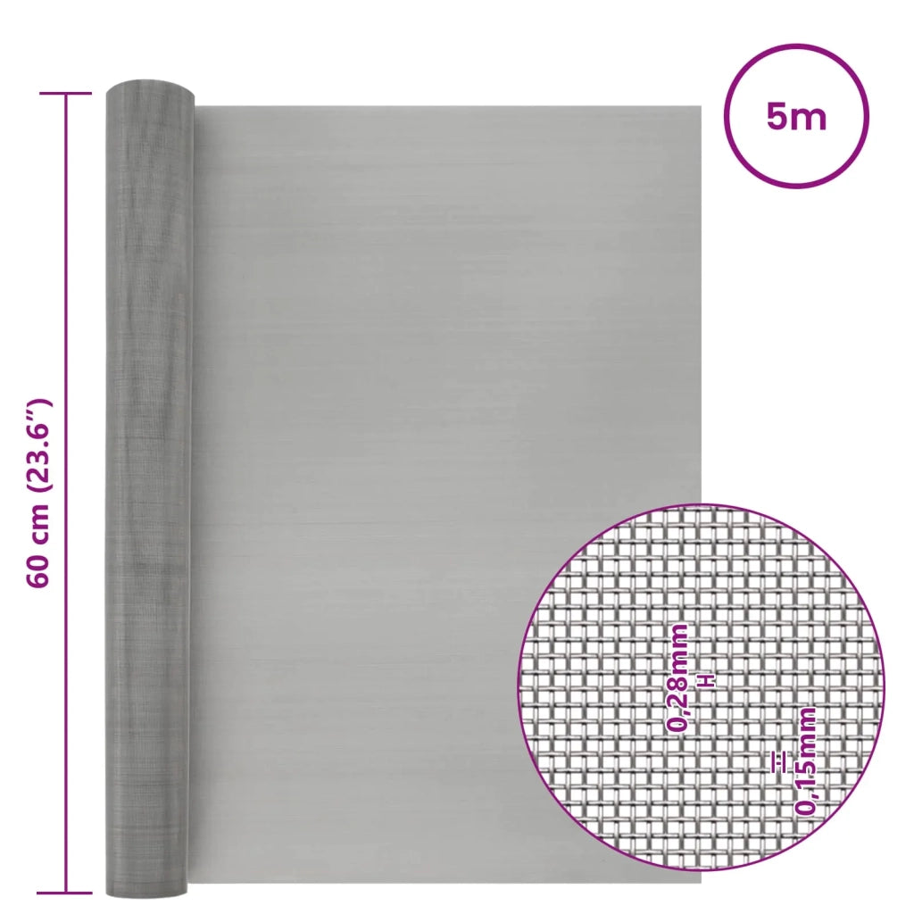 Rete per schermatura 60 x 500 cm 60 Mesh Argento 42039569