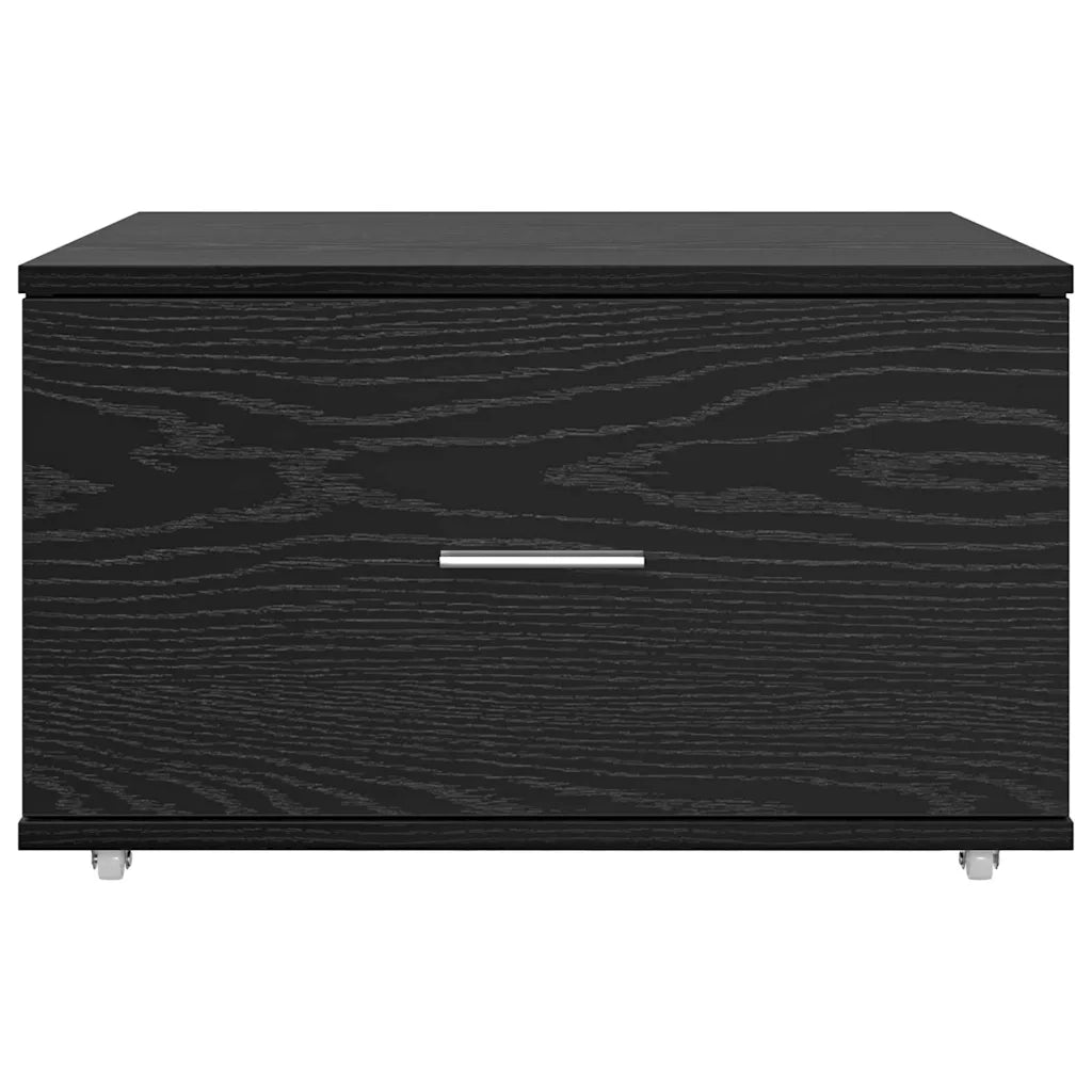 Mobile con Cassetti con ruota Rovere Nero 55 x 45 x 31 cm 869307