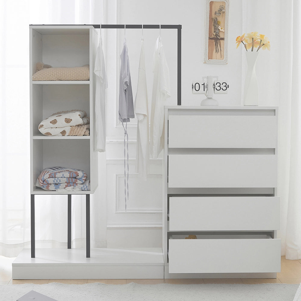 Comò - Xylo - 4 cassetti bianco 140x40x135cm