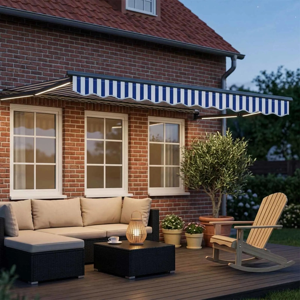 Tenda retrattile manuale con LED 3 x 2,5 m 3419417