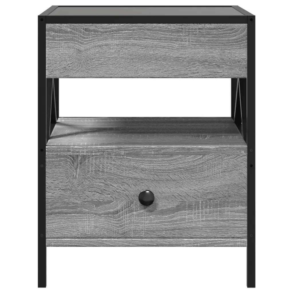 Comodino con LED Infinity Grigio Sonoma 40x40x51 cm 3284104