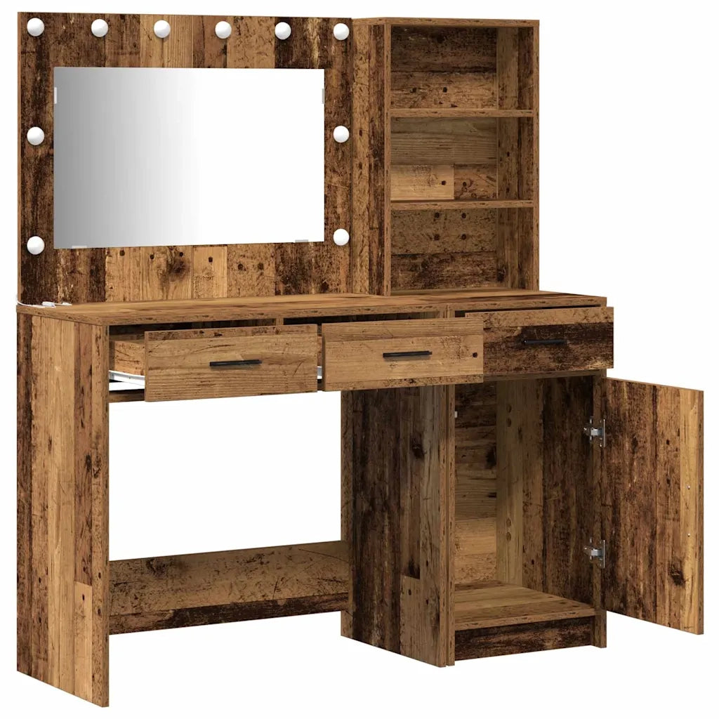 Tavolo da Trucco con cassetto 2 pcs Marrone Legno multistrato 3334270