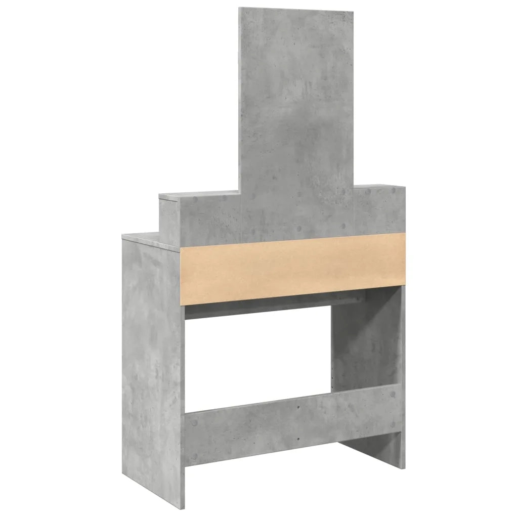 Toeletta | Tavolo da Trucco con Specchio Grigio Cemento 80x41x144,5 cm