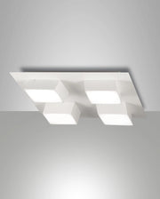 Lucas Plafoniera LED Quadrata 48W 4160lm 3000K Bianco - Struttura in Metallo e Metacrilato Dimmerabile a Taglio di Fase, Design Moderno IP20