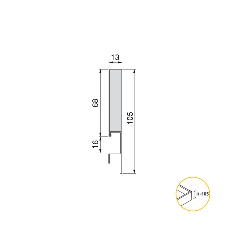 Cassetto esterno Concept 30kg, altezza 105mm, profondità 450mm, Acciaio, Verniciato bianco