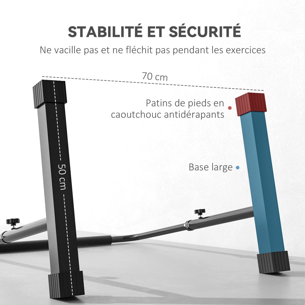 Stazione Fitness Parallele Regolabile ¨C Minimal ¨C Nero, Acciaio