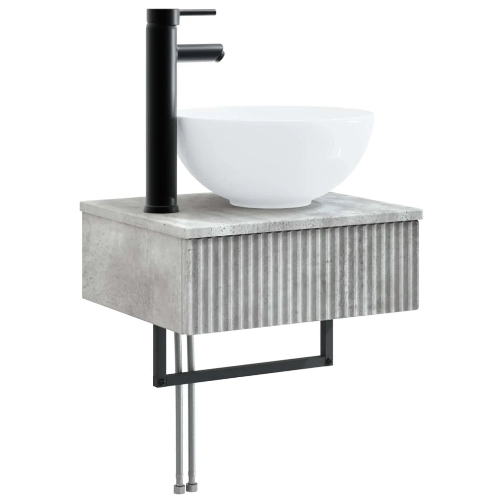 Set di mobili per il bagno 6 pz Grigio Cemento 3407122