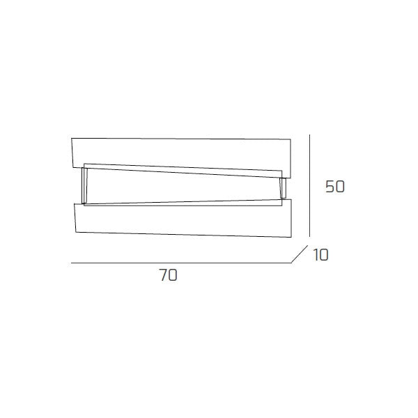 Toplight Plafoniera da soffitto 4 luci Mad con attacco E27, struttura cromo e bianca, design moderno 70x50x10cm