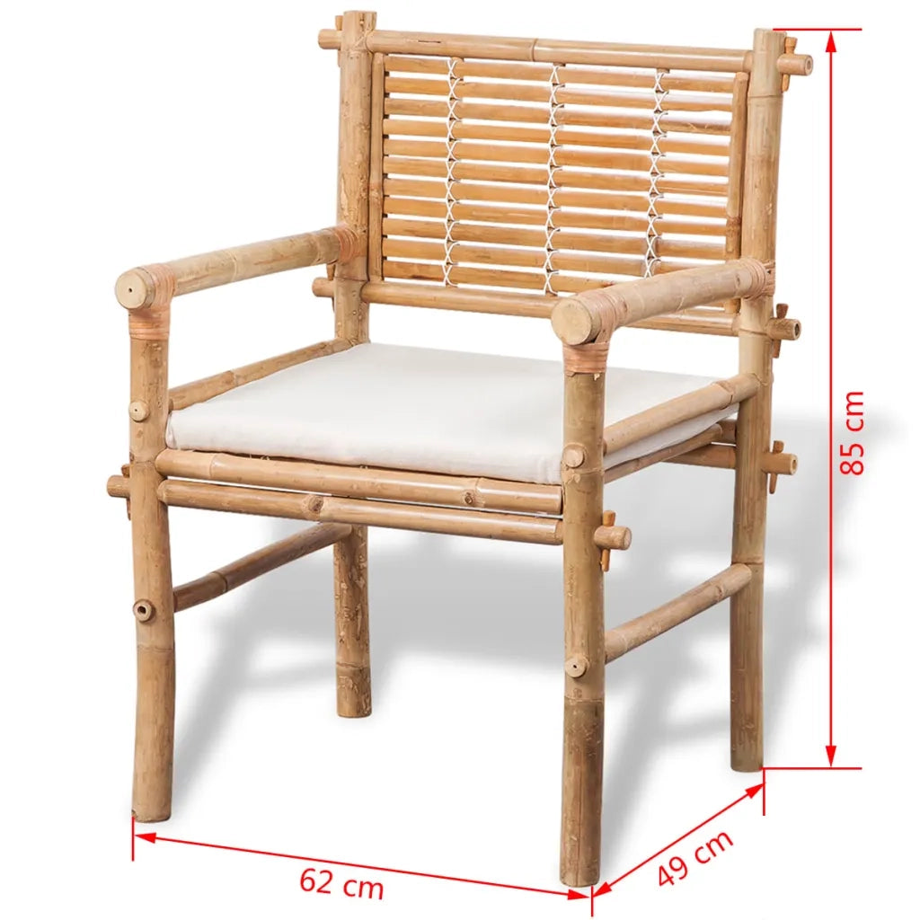 Set da Bistrot 3 pz | Set Salotto da Giardino con Cuscini in Bamb¨´