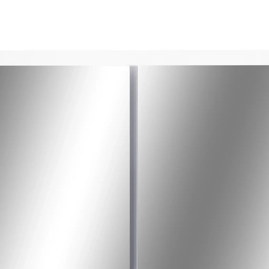 Armadietto a Specchio con LED-Mobile con specchio Bianco 80x15x60 cm in MDF