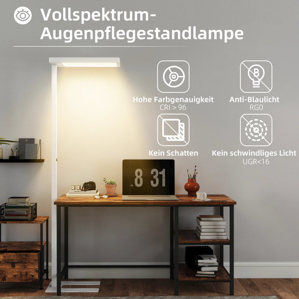 Lampada da terra LED ¨C Minimal ¨C bianco, metallo e plastica, telecomando