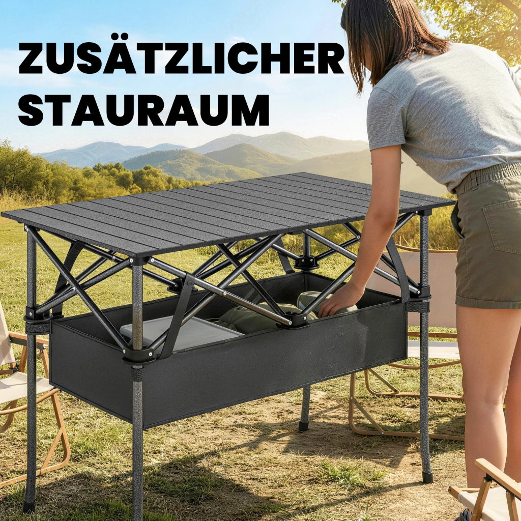 Tavolo pieghevole da giardino con rete e borsa ¨C zephmum ¨C Nero