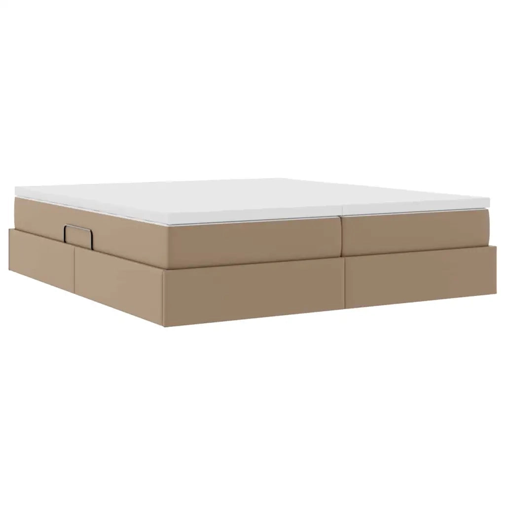 Letto con contenitore e materasso Cappuccino 200 x 200 cm 3370348