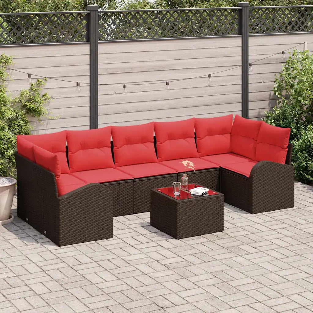 Set Divano da Giardino Marrone e Rosso 55 x 55 x 37 cm 3345964