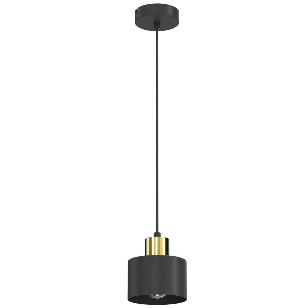 Lampada sospesa Parkla 1 luce E27 nera oro Luminex