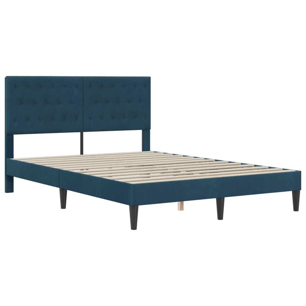Struttura del letto con testiera-Giroletto Blu 120 x 190 cm Velluto 113068