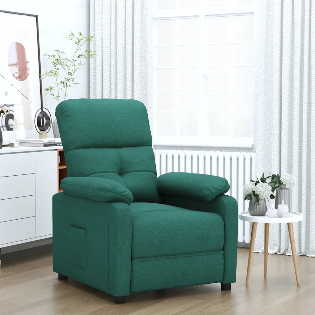 Poltrona Reclinabile in Tessuto Verde Scuro 348281