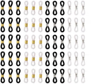 Cintura per occhiali 100 pezzi - Cinturino siliconizzato/acciaio inossidabile - Flessibile - Antiscivolo - Adatto per la maggior parte degli occhiali - 254 cm totale - Cinturino per occhiali