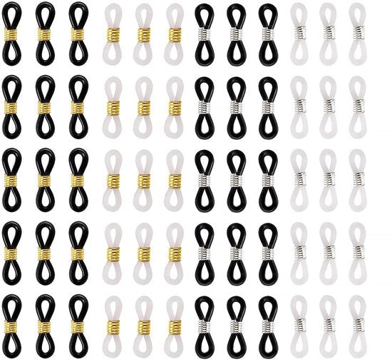 Cintura per occhiali 100 pezzi - Cinturino siliconizzato/acciaio inossidabile - Flessibile - Antiscivolo - Adatto per la maggior parte degli occhiali - 254 cm totale - Cinturino per occhiali