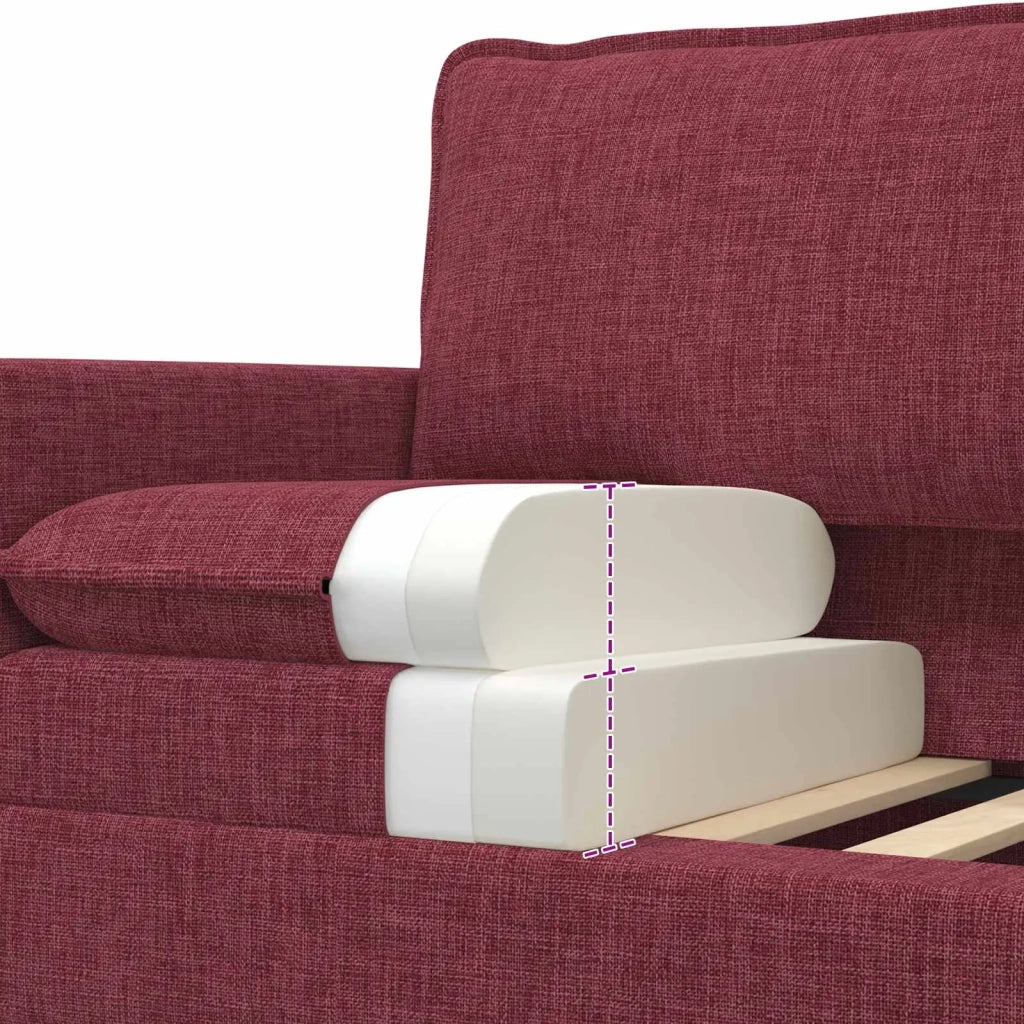 Set di divani 2 pz Rosso Vino Tessuto 3417140