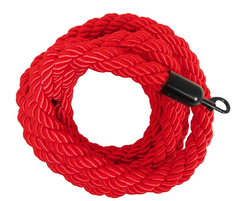 Cordone intrecciato 2mt con moschettoni nero vari colori - rosso