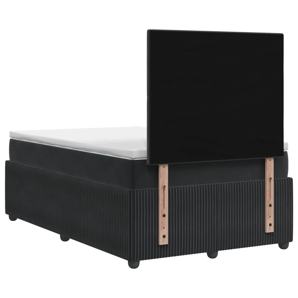 Letto box spring con materasso Nero 120 x 190 cm Velluto 3454567