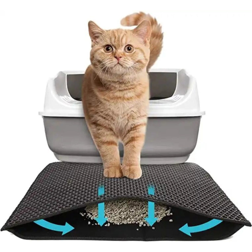 Tappetino per lettiera gatto Oskar a doppio strato nero