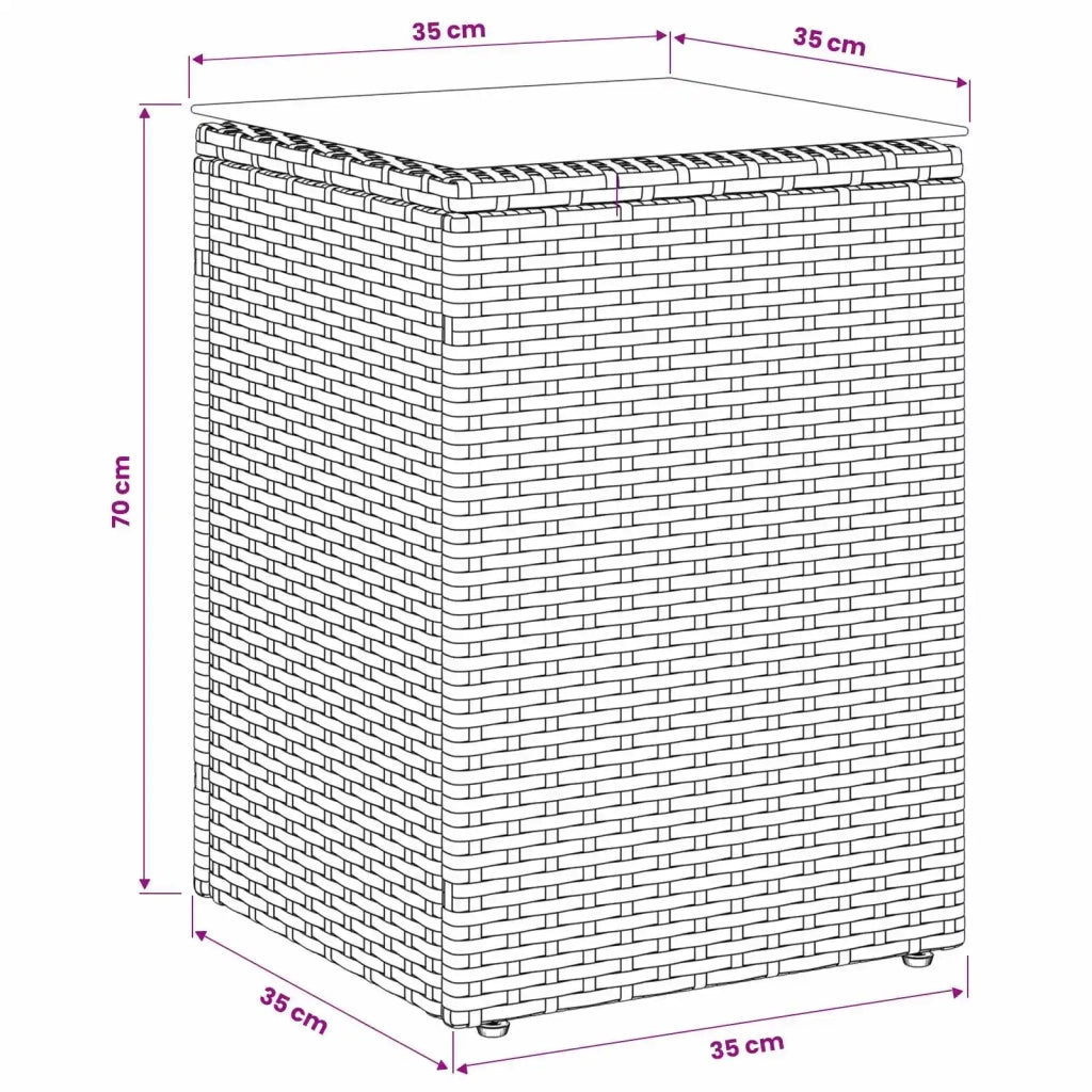 Tavolo laterale | Tavolino Nero polyrattan
