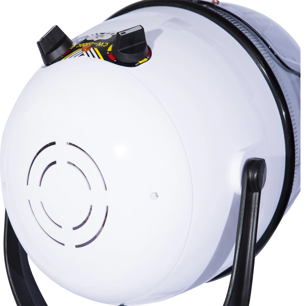 Asciugatore Professionale per Capelli 1180W con Cappa e Ruote ¨C Minimal ¨C Bianco