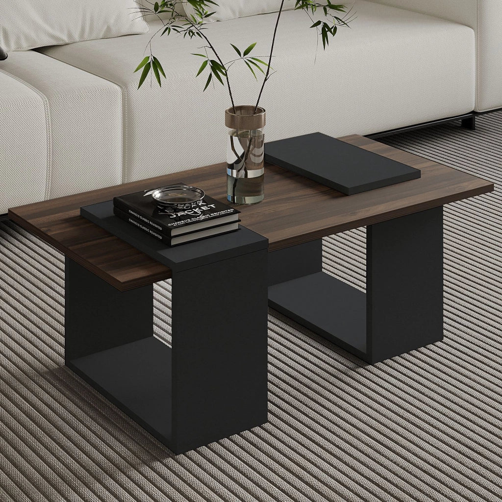 Tavolino in legno "Matris" - 90 x 46 x 37 cm - Marrone