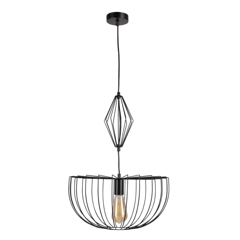 Lampada a sospensione loft nera Jasmina Ø40cm E27 Polux