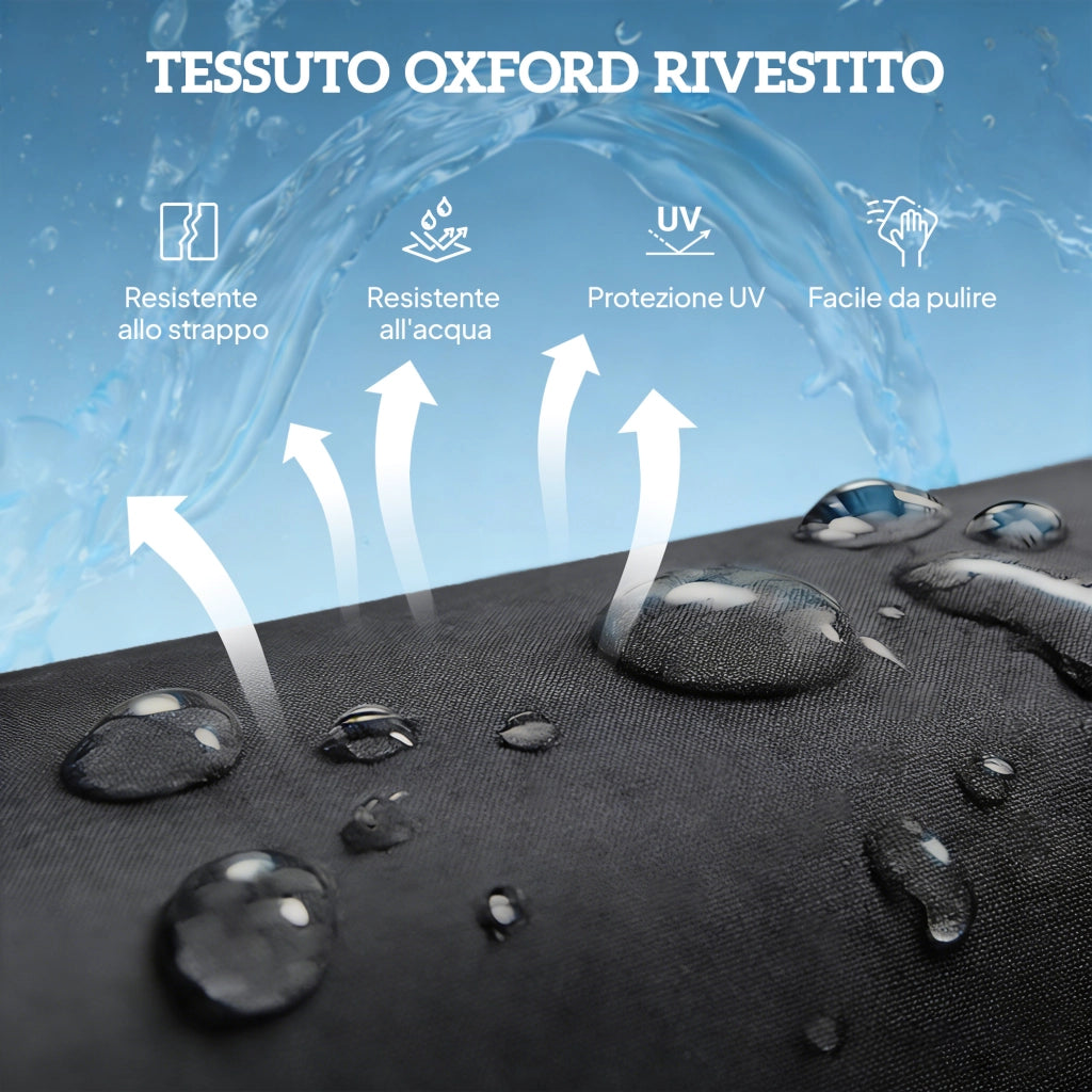 Sdraio Pieghevole da Giardino con Cuscini ¨C Xylo ¨C Acciaio e Tessuto Oxford Grigio