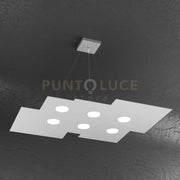 PLATE SOSPENSIONE 6 LUCI GRIGIO 1129-S6 R-GR