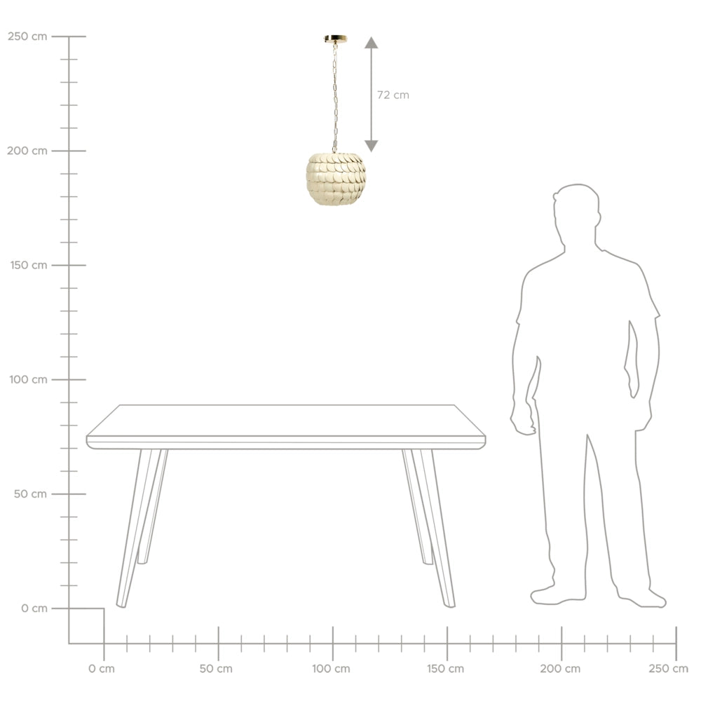 Lampada a sospensione Beige Guscio di cocco naturale Stile Boho