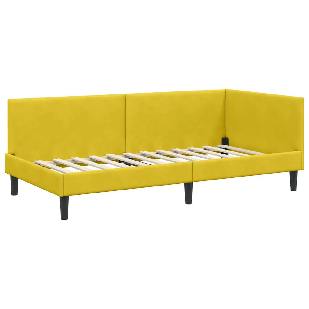 Struttura Letto Angolare con Materasso 2 pcs Giallo Velluto