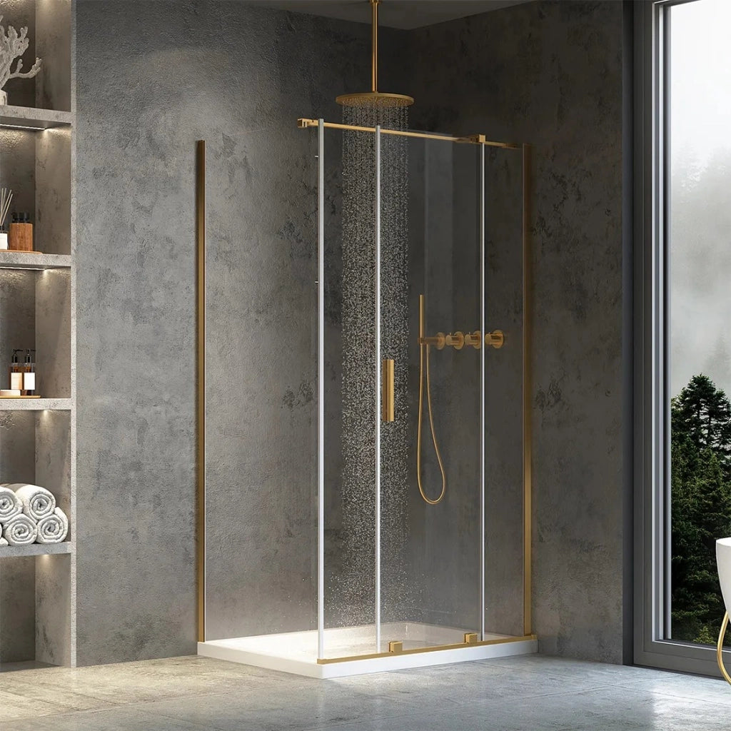 Cabina Doccia Rea Montana Gold Brush 130x80