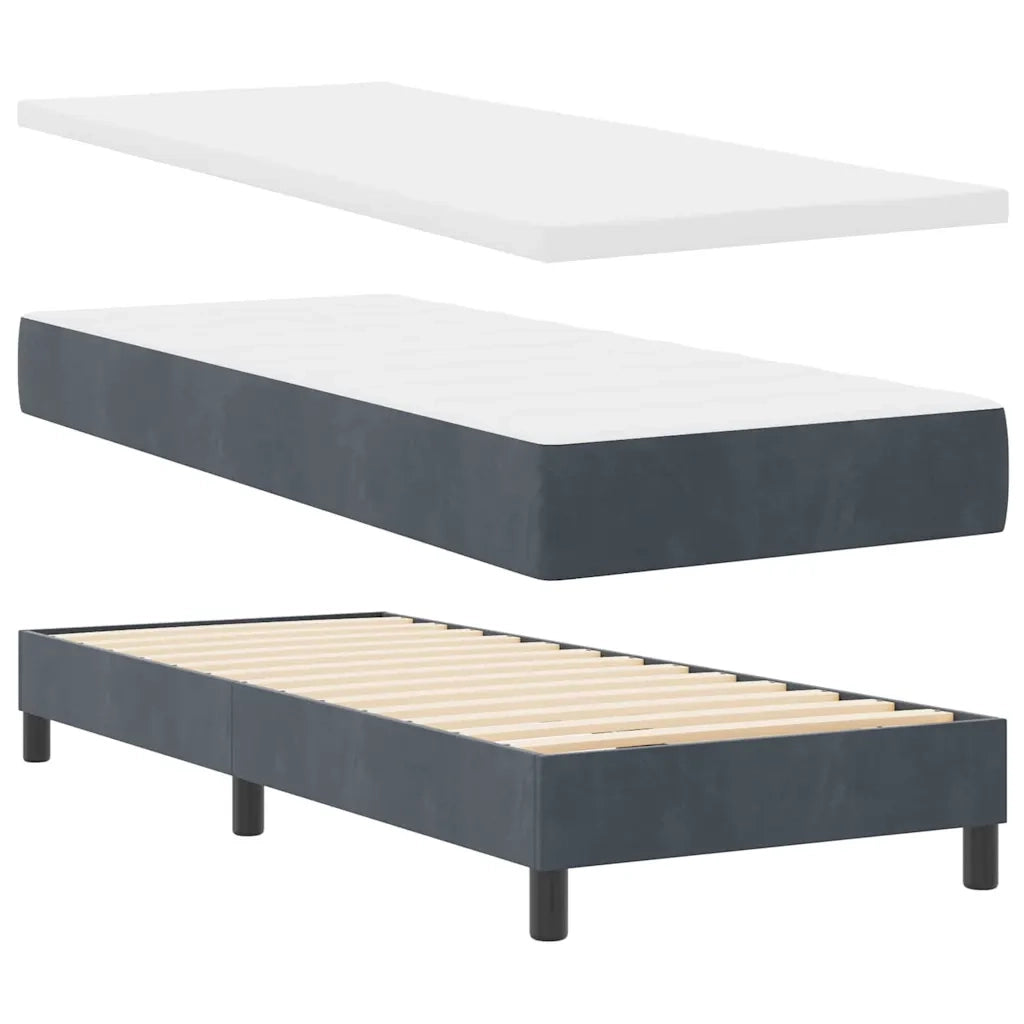 Letto a Sorgente LED con led Grigio scuro 80 x 200 cm Velluto