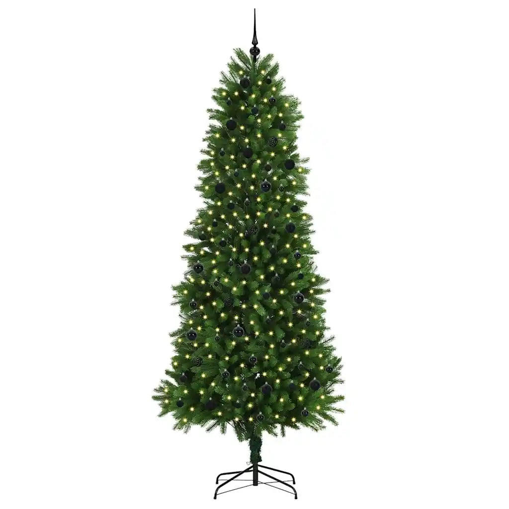 Albero di Natale con 300 LED con supporto-Luci decorative natalizie Verde 240 cm PE 727777