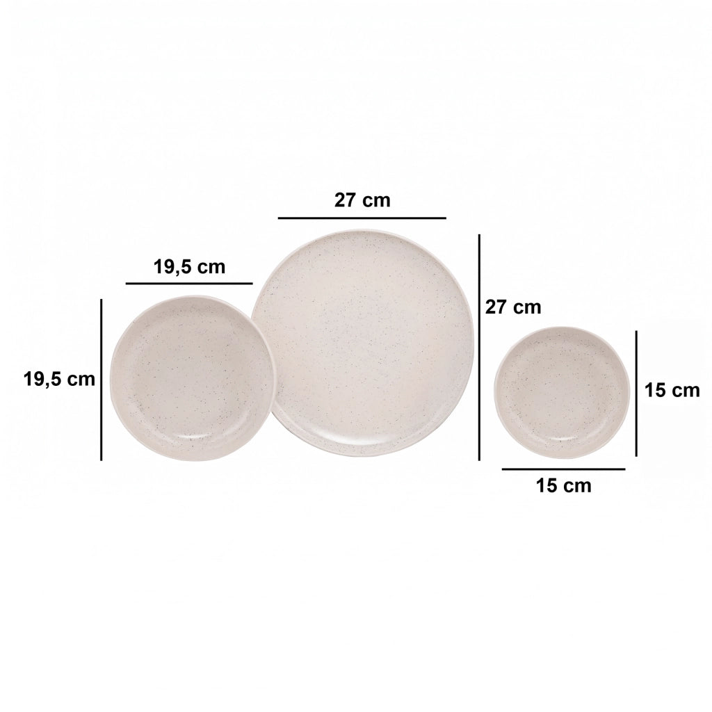 Notatale, Servizio Piatti set da 18, Bianco Crema