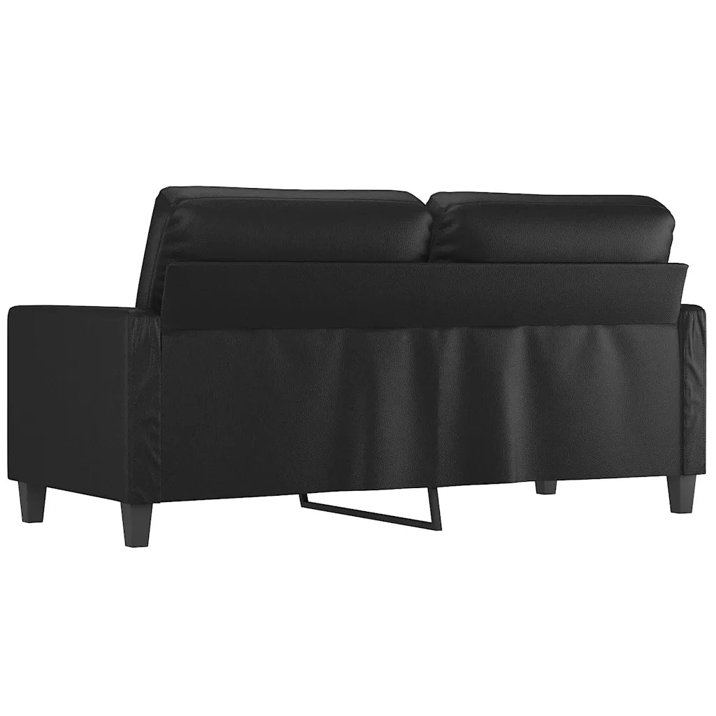 Divano a 2 Posti-Sofa 2 Posti Nero 140 cm in Similpelle 873315