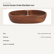 Piatto di servizio multifunzionale in legno di acacia con contenitori ovali a mano.