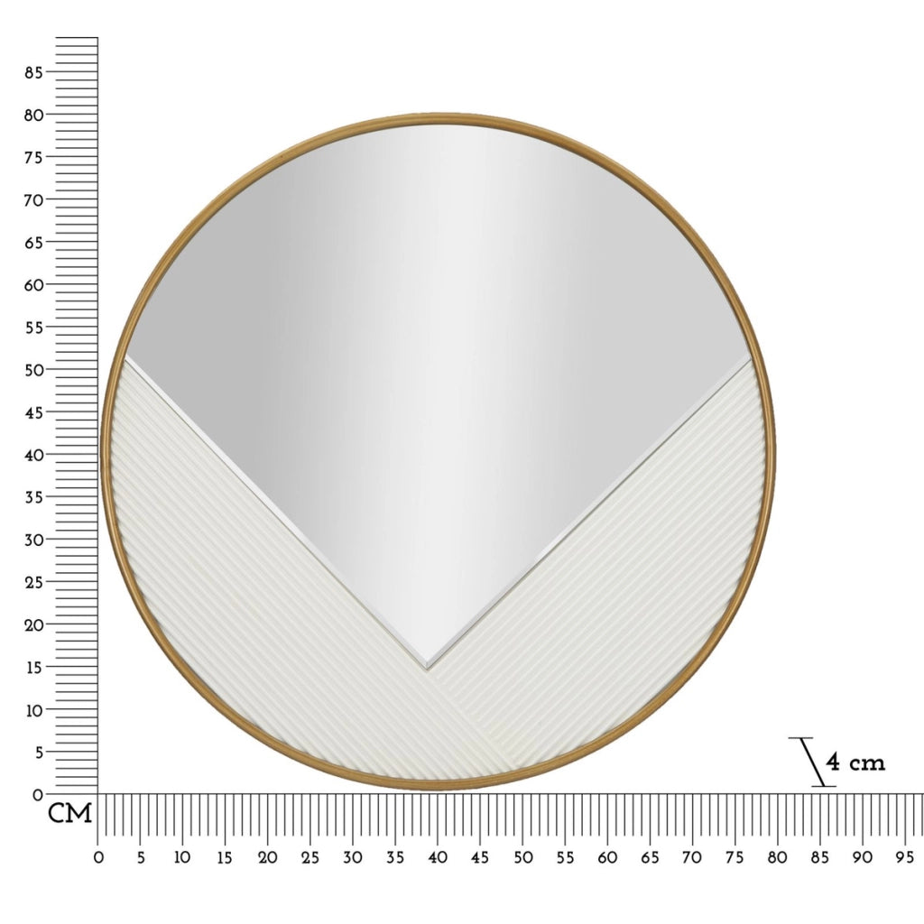 Specchio con Cornice VKH486, Bianco, Metallo, 80x4x80 cm