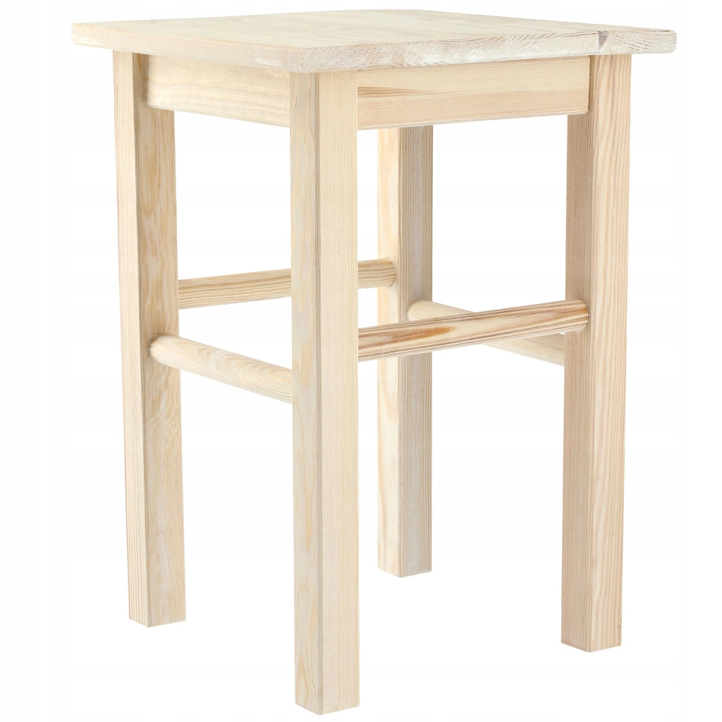 Sgabello da cucina in legno KADAX, 44 cm, robusto, bianco
