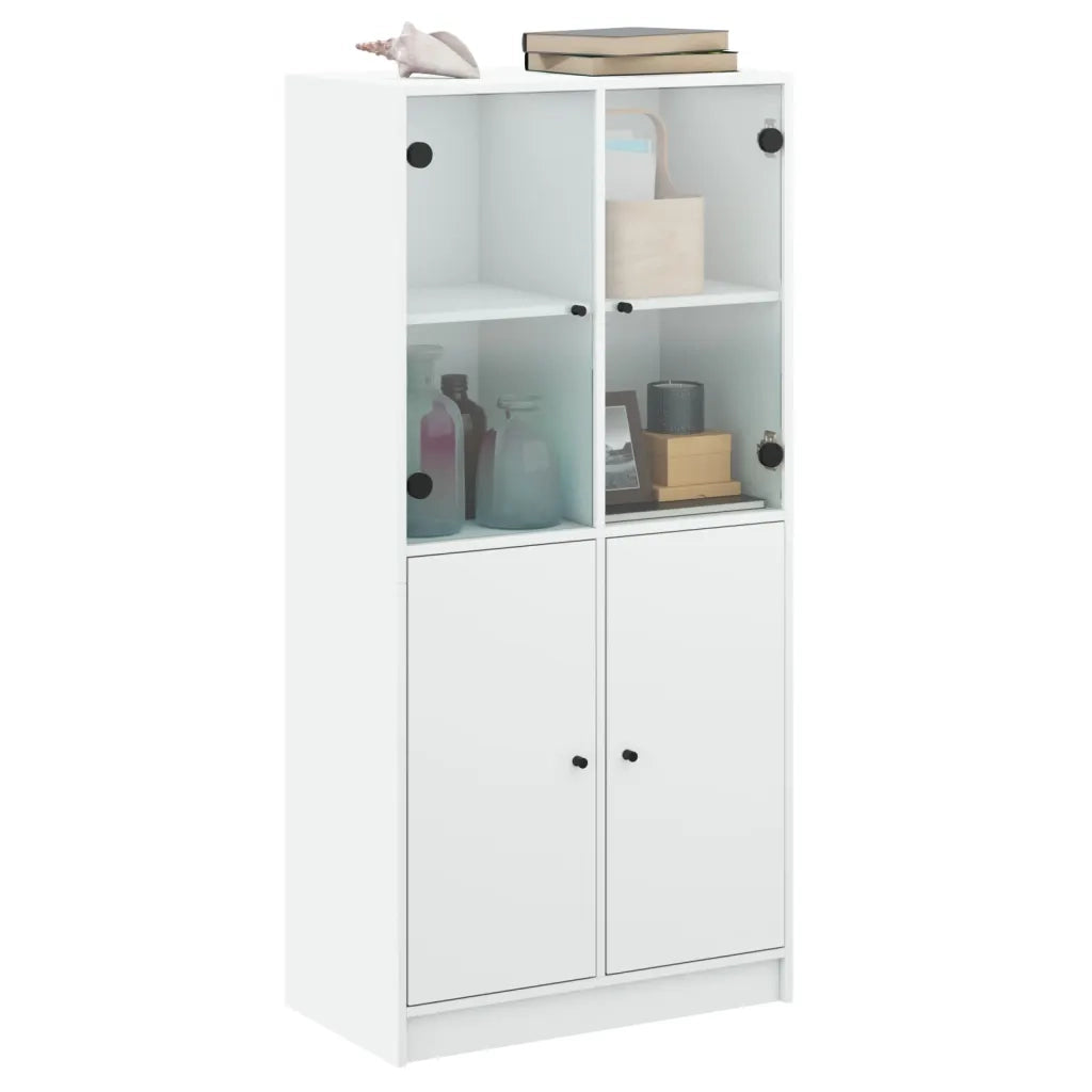 Credenza | Madia | Buffet da pranzo | Armadio da pranzo con Ante Bianca 68x37x142 cm Legno Multistrato