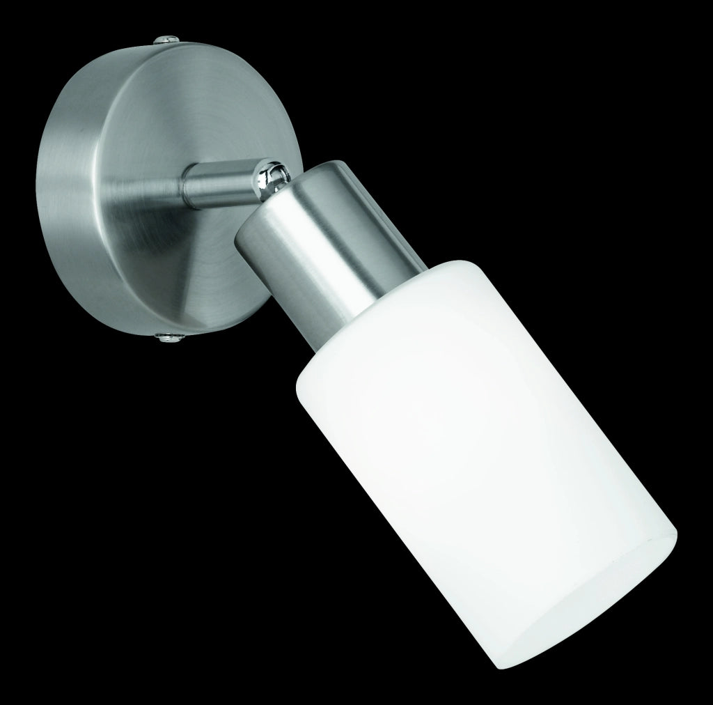 Faretto Spot Orientrabile 28W Acciaio Vetro Cilindro Bianco Mars GD Trio