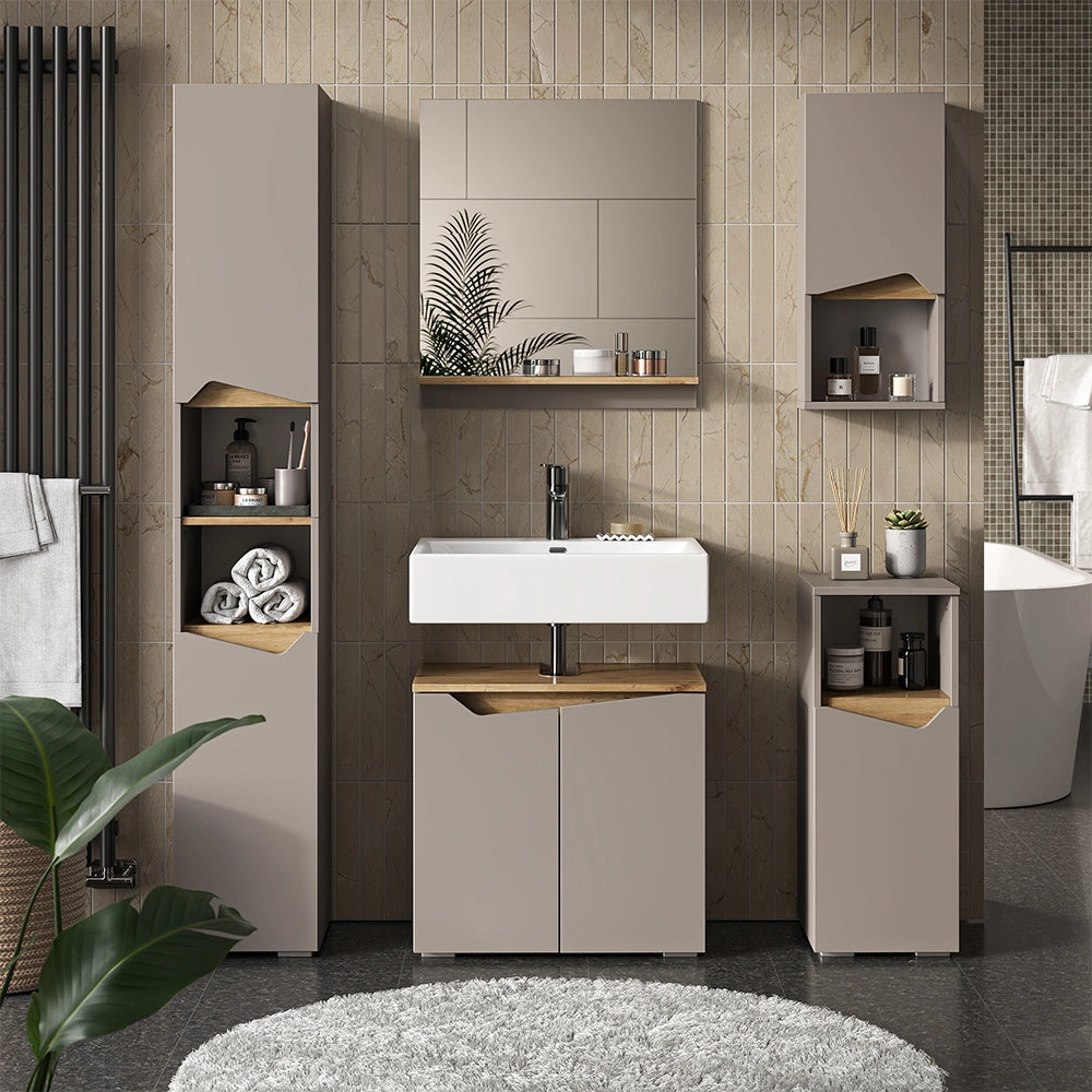 Vicco Combinazione di mobili da bagno Grigio 5 parti