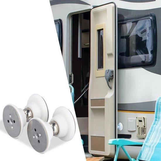 Stopper per Porta Magnetico 2 Pezzi - Silicio di Alta Qualità - per Camper - Magnete Potenti - 5,3x4,5cm