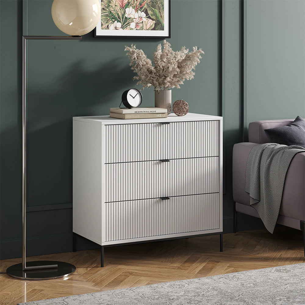Vicco Cassettiera Bianco 42 x 81.2 cm con 3 cassetti