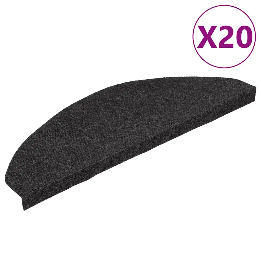 Tappetini Autoadesivi per Scale 20 pz Neri 65x22,5x3,5 cm 3365906